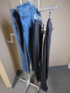 lot 1138 image: Four pairs womens Size 18 including brand new black a.n.a. jeans