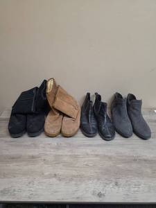 lot 1159 image: 4 pairs Womens size 11 boots including a pair of Sheckers and a pair of Clarks