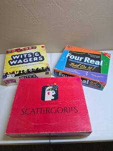 lot 1310 image: Board Game Bundle - Scattergories, Wits & Wagers, Four Real