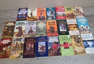 lot 1380 image: Large collectibles of Louis Lamour paperback books