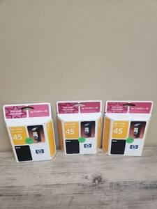lot 1402 image: HP 45 Black Inkjet Print Cartridges Set of 3