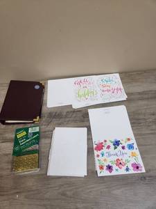 lot 1418 image: Office Stationery Bundle with Leather Planner and Cards