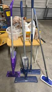 lot 618 image: Floor Cleaning Tools Mixed Lot with Mops and Supplies