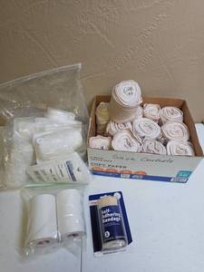 lot 1203 image: Medical Supplies Lot - Gauze Rolls, and Bandages