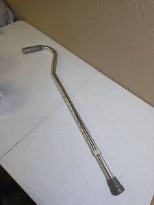 lot 1204 image: Chrome Telescoping Walking Cane with Ergonomic Handle