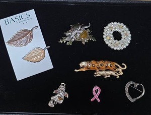 lot 202 image: Mixed Fashion Jewelry Brooches and Pins