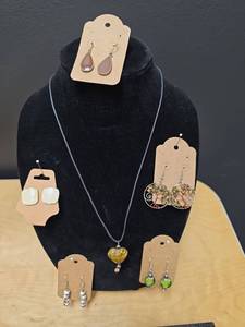 lot 218 image: Jewelry Collection with Necklace and Multiple Earring Sets