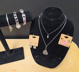 lot 247 image: Silver-Tone Jewelry Collection - Necklaces, Bracelets Earrings and a Brighton Watch