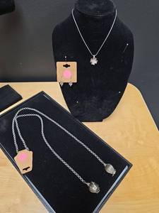 lot 253 image: Silver-Tone Jewelry Set with Cross Pendant and Chain Necklaces