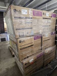 lot 53559 image: LG Electronics 10,000 BTU 115V Window-Mounted Air Conditioner with Remote Control LW1016ER, 3 Speeds, 300-500 sq. ft.- Lot of 6