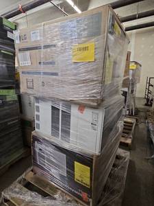 lot 53587 image: LG - 1,000 Sq. Ft. 18,000 BTU Smart Window Air Conditioner with 12,000 BTU Heater - White