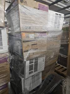 lot 53591 image: LG Electronics 10,000 BTU 115V Window-Mounted Air Conditioner with Remote Control LW1016ER, 3 Speeds, 300-500 sq. ft. - Set of 8