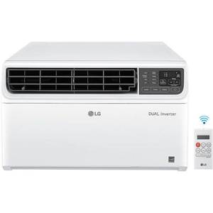 lot 53596 image: LG - 450 Sq. Ft. 10,000 BTU Dual Inverter Smart Window Air Conditioner - White - Set of 6