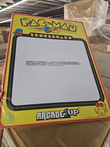 lot 53608 image: Pac-Man Arcade1Up Tin Scoreboard with Marker and Mounting Hardware