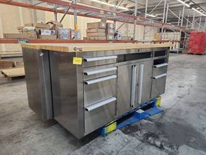 lot 53676 image: Trinity Commercial Work Tables with Drawers and Storage