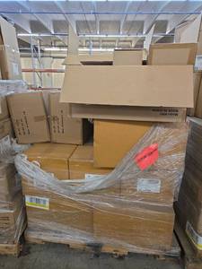 lot 53694 image: Pallet of Cooks Essentials 5 Speed Cordless Rechargeable Hand Mixer and Floral Printed Shower Curtains