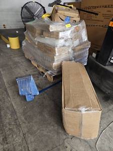 lot 53891 image: Mixed Warehouse Pallet Lot with Furniture and Equipment