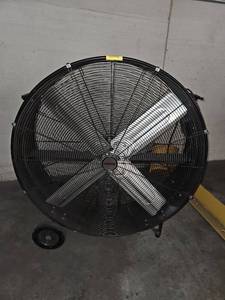 lot 53892 image: 42 Inch Commercial Belt Drive Barrel Fan with Wheels
