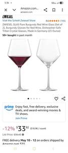 lot 53703 image: 63 Sets of 2 Schott Zwiesel Pure Burgundy Wine Glasses