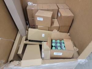 lot 53763 image: Mixed Warehouse Inventory Lot with Boxes and Equipment