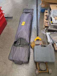 lot 70006 image: Performance Tool 3.5 Ton Low Profile Floor Jack with Radiator Pressure Test Kit and 12x12 Canopy