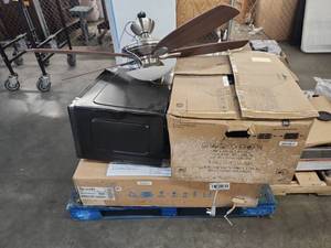 lot 70009 image: GE Appliances Home Appliance Lot with Microwave and Ceiling Fan