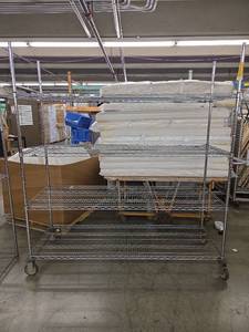 lot 197846 image: Commercial Wire Shelving Unit with Wheels
