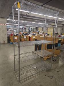 lot 197848 image: Commercial Chrome Wire Shelving Unit with Casters