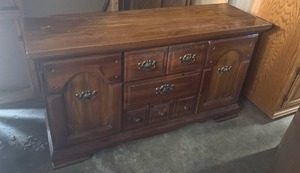 lot 51812 image: 2-Piece Vintage Dining Room  Hutch Set 52 Wide  - Retail $150