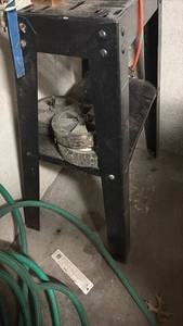 lot 51836 image: Vintage Industrial Metal StandTable - Retail $75