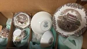 lot 51840 image: Johnson Brothers Heritage Hall French Provincial Dinnerware Set - Retail $25