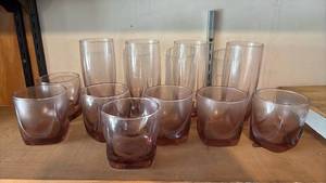 lot 51903 image: Purple Tinted Glass Drinkware Set - Retail $15