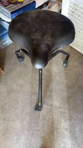 lot 51929 image: Ergonomic Saddle Stool with Chrome Base - Retail $75