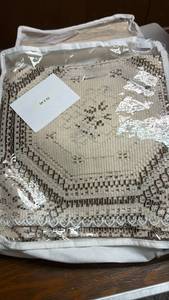 lot 51936 image: Handmade Lace Table Runner with Geometric Pattern - Retail $25