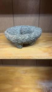 lot 51945 image: Stone Molcajete Mexican Mortar and Pestle - Retail $25