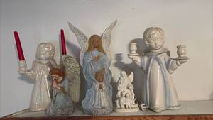 lot 51946 image: Religious Angel Figurine Collection with Candlesticks - Retail $25