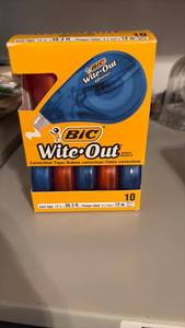 lot 51948 image: BIC Wite-Out EZ Correct Correction Tape 10-Pack - Retail $8