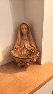 lot 51964 image: Ceramic Religious Wall Plaque with Holy Water Font - Retail $15