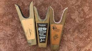lot 51971 image: Wooden Cowboy Boot Jack Pullers - Retail $45