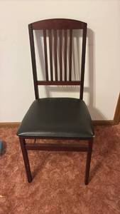 lot 51978 image: Single Foldable Wood Chair with Padded Seat  - Retail $25