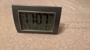 lot 51979 image: Digital LCD Desktop Alarm Clock with Temperature Display - Retail $8
