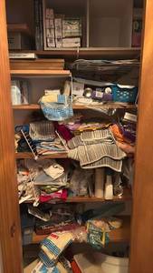 lot 51990 image: Closet Contents, Craft Supplies & Household Items  Take Some or All - Retail $25