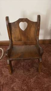 lot 52015 image: Vintage Wooden Doll Chair - Retail $25