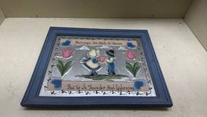 lot 605 image: Marriages Are Made In Heaven Folk Art Framed Artwork