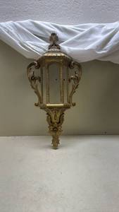 lot 606 image: Ornate Lantern sconce with Decorative Scrollwork