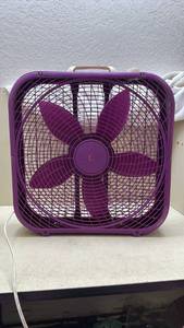lot 609 image: Lasko Purple Box Fan with Carrying Handle