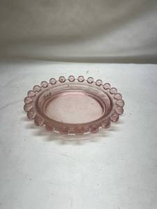 lot 668 image: Pink Depression Glass Beaded Edge Ashtray