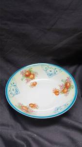 lot 639 image: German Porcelain Bowl with Fruit Pattern