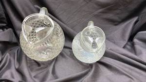 lot 643 image: Cut Crystal Glass Medium and Large Pitchers