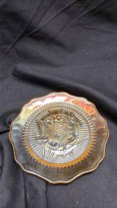 lot 685 image: Carnival Glass Marigold Iris and Herringbone Pattern Plate